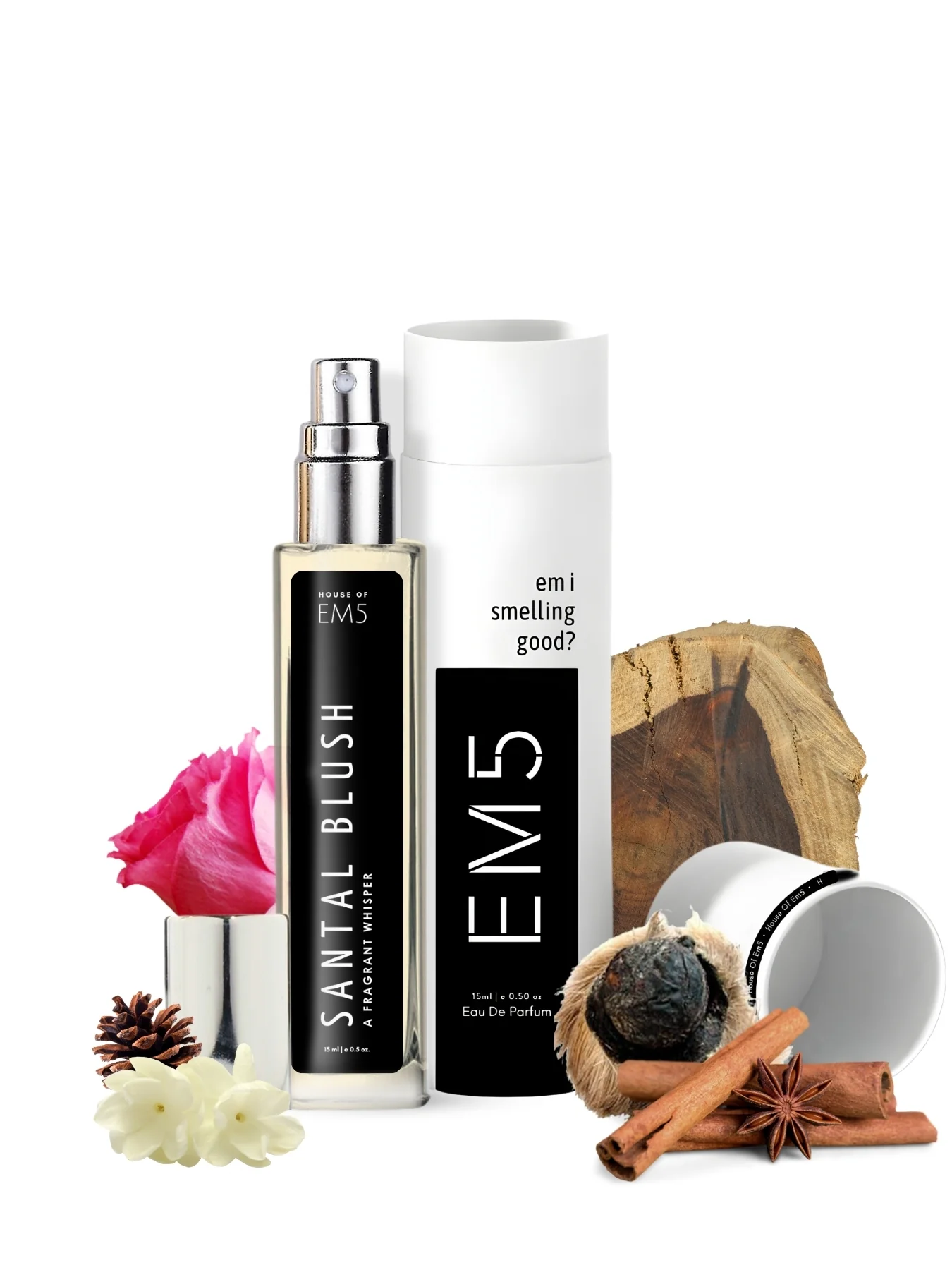EM5™ Santal Blush Perfume  | Eau De Parfum Spray for Women | Woody Musky Oud Fragrance Accords | Luxury Gift for Her | Sizes Available: 50 ml / 15 ml - Image 6